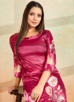 Thumbnail for Prazu Fashion Pink Printed Cotton Reyon Kurta Pant Set - Distacart