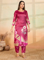 Thumbnail for Prazu Fashion Pink Printed Cotton Reyon Kurta Pant Set - Distacart