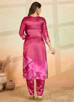 Thumbnail for Prazu Fashion Pink Printed Cotton Reyon Kurta Pant Set - Distacart