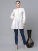 Ahalyaa Women Off White Pure Cotton Printed Tunic - Distacart