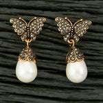Thumbnail for Joban Fashion Women Brass Golden White Ad Earrings - Distacart