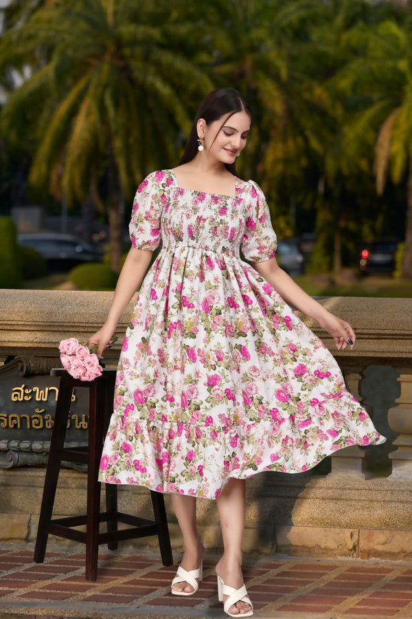Preksha Creation Women American Crepe Micro Gown - Pink - Distacart