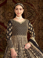 Thumbnail for Anaita Black Embroidered Net Stitched Anarkali Suit - Distacart