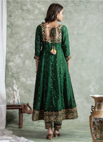 Thumbnail for Yash Enterprise Green Silk Embroidery Party Wear Suit Set