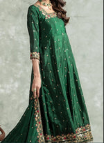 Thumbnail for Yash Enterprise Green Silk Embroidery Party Wear Suit Set