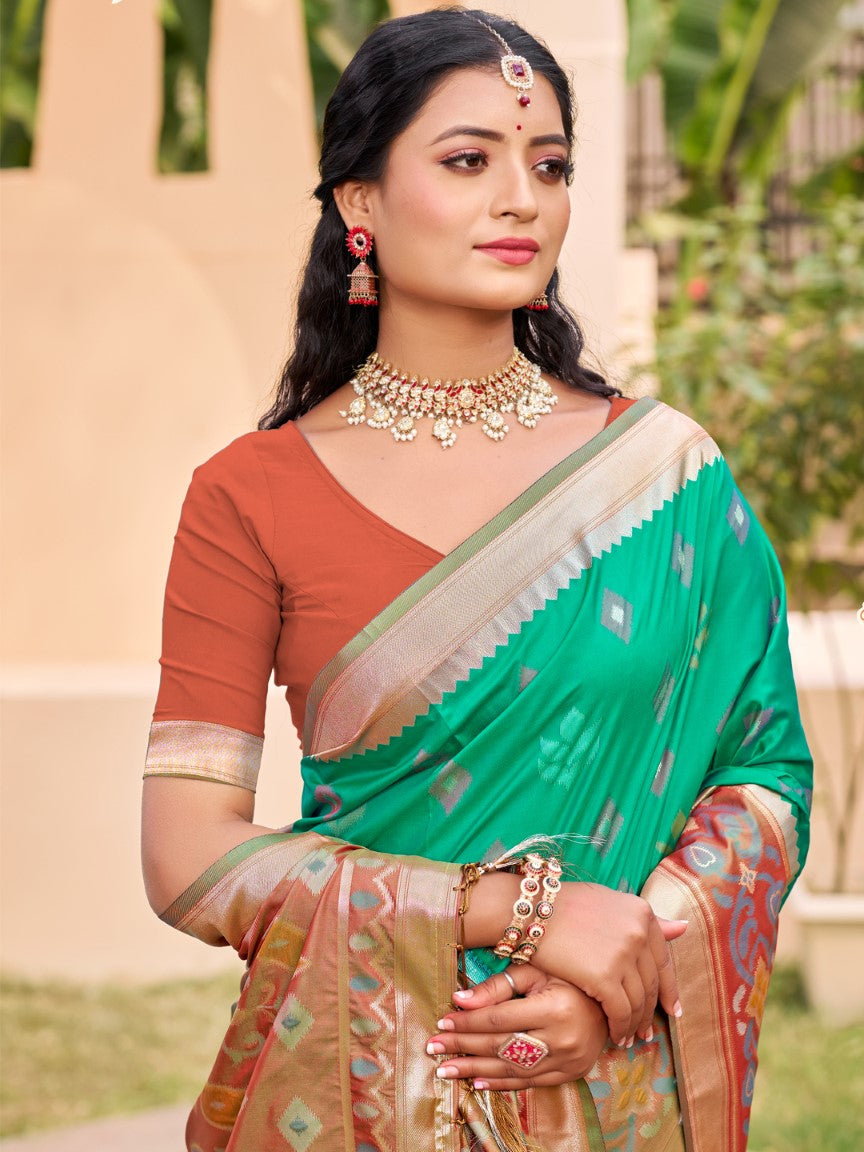 Anaita Olive Silk Saree With Blouse Piece - Distacart