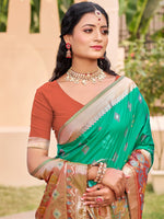 Thumbnail for Anaita Olive Silk Saree With Blouse Piece - Distacart
