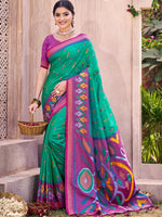 Thumbnail for Anaita Green Silk Saree With Blouse Piece - Distacart
