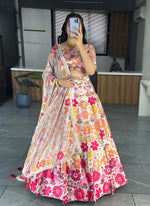 Thumbnail for Lehenga Mart Exclusive Printed lehenga Choli for Wedding Wear - White - Distacart