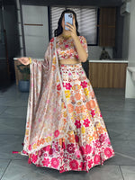 Thumbnail for Lehenga Mart Exclusive Printed lehenga Choli for Wedding Wear - White - Distacart