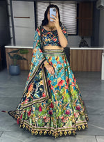 Thumbnail for Lehenga Mart Exclusive Printed lehenga Choli for Wedding Wear - Bottle Green - Distacart