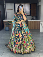 Thumbnail for Lehenga Mart Exclusive Printed lehenga Choli for Wedding Wear - Bottle Green - Distacart
