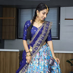 Thumbnail for Lehenga Mart Designer Bollywood Style Wedding Lehenga Choli - Firozi - Distacart