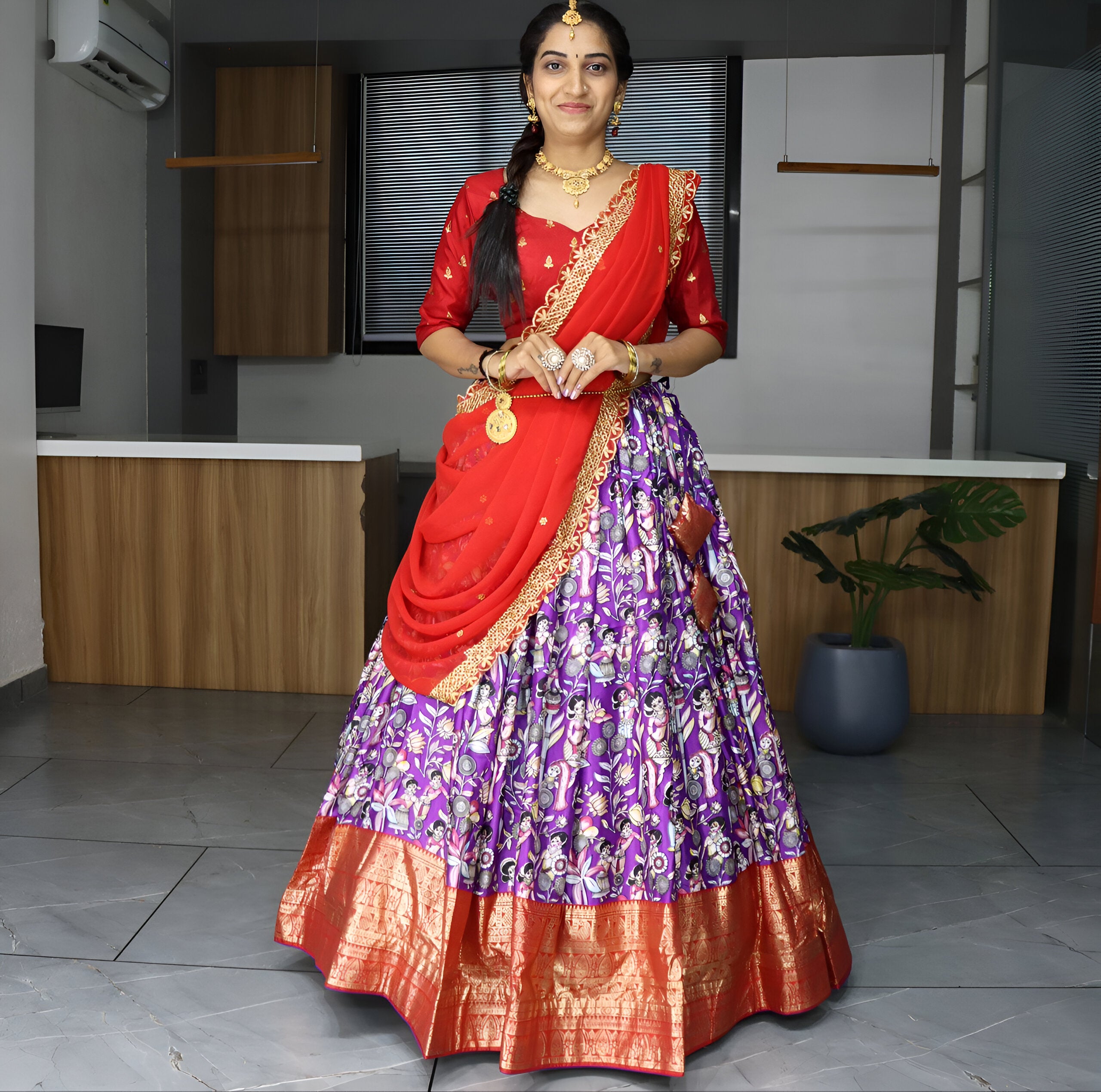 Lehenga Mart Designer Bollywood Style Wedding Lehenga Choli - Purple - Distacart