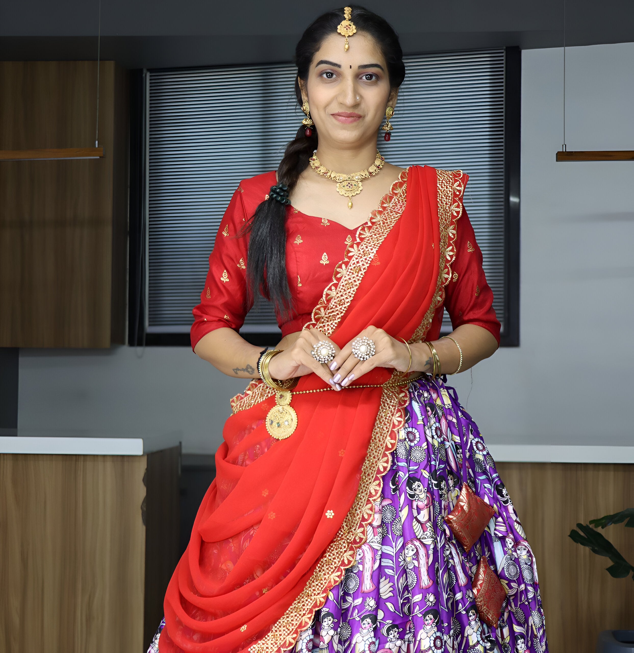 Lehenga Mart Designer Bollywood Style Wedding Lehenga Choli - Purple - Distacart