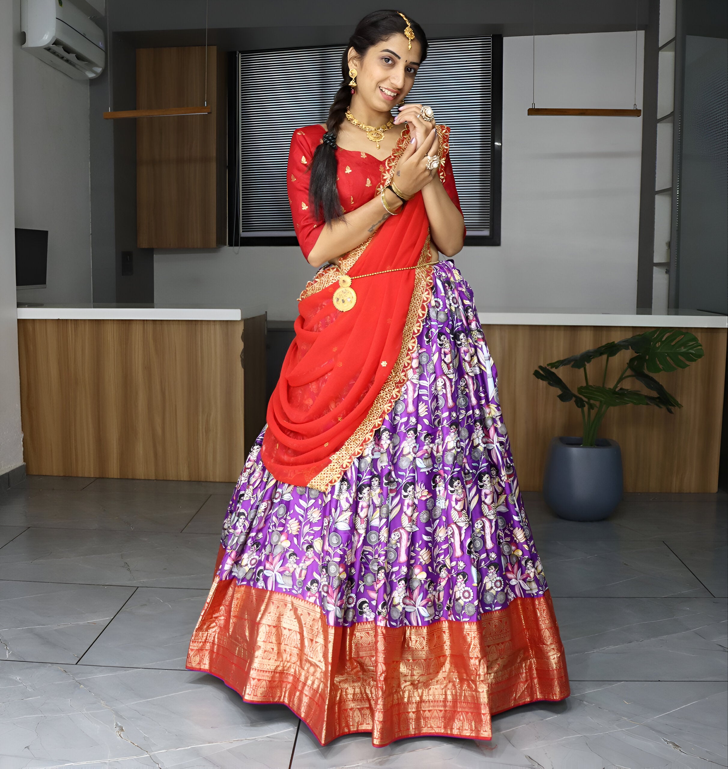 Lehenga Mart Designer Bollywood Style Wedding Lehenga Choli - Purple - Distacart