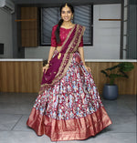 Thumbnail for Lehenga Mart Designer Bollywood Style Wedding Lehenga Choli - Wine - Distacart