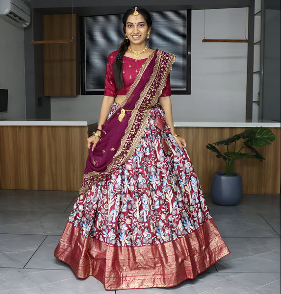 Lehenga Mart Designer Bollywood Style Wedding Lehenga Choli - Wine - Distacart