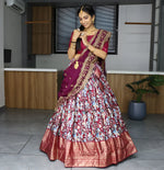 Thumbnail for Lehenga Mart Designer Bollywood Style Wedding Lehenga Choli - Wine - Distacart