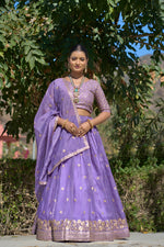 Thumbnail for Lehenga Mart Designer Bollywood Style Wedding Lehenga Choli - Purple - Distacart