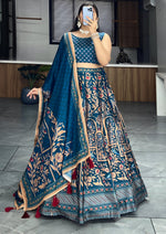 Thumbnail for Lehenga Mart Designer Art Silk Printed Lehenga Choli - Rama - Distacart