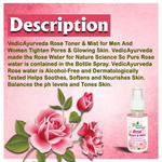 Thumbnail for VedicAyurveda Rose Toner & Mist Steam Distilled Rose Water - Dista