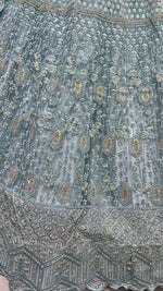 Thumbnail for Jyoti Fashion Women's Aqua Heavy Net Fancy Dori, Multi Thread, Rainbow Sequins and Diamond Work Wedding Lehenga Choli - Distacart