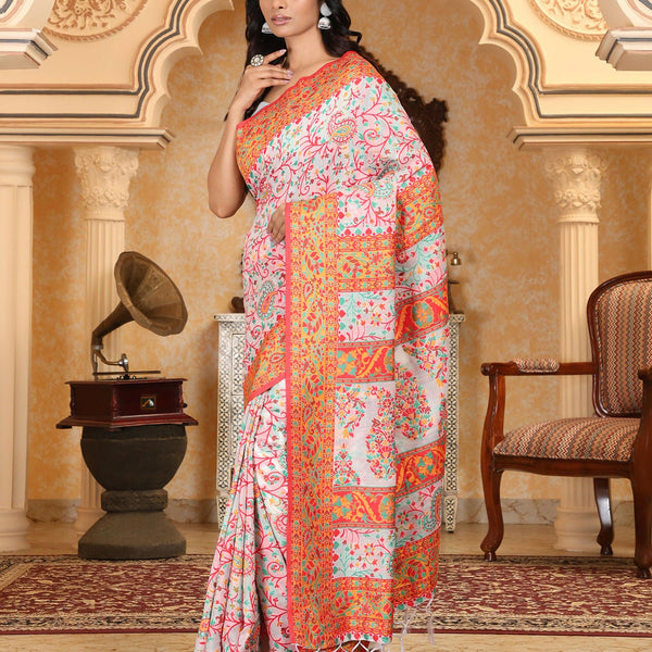 Astita Linen Cotton(Woven Work) Multicolour Saree