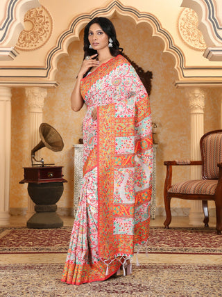 Astita Linen Cotton(Woven Work) Multicolour Saree