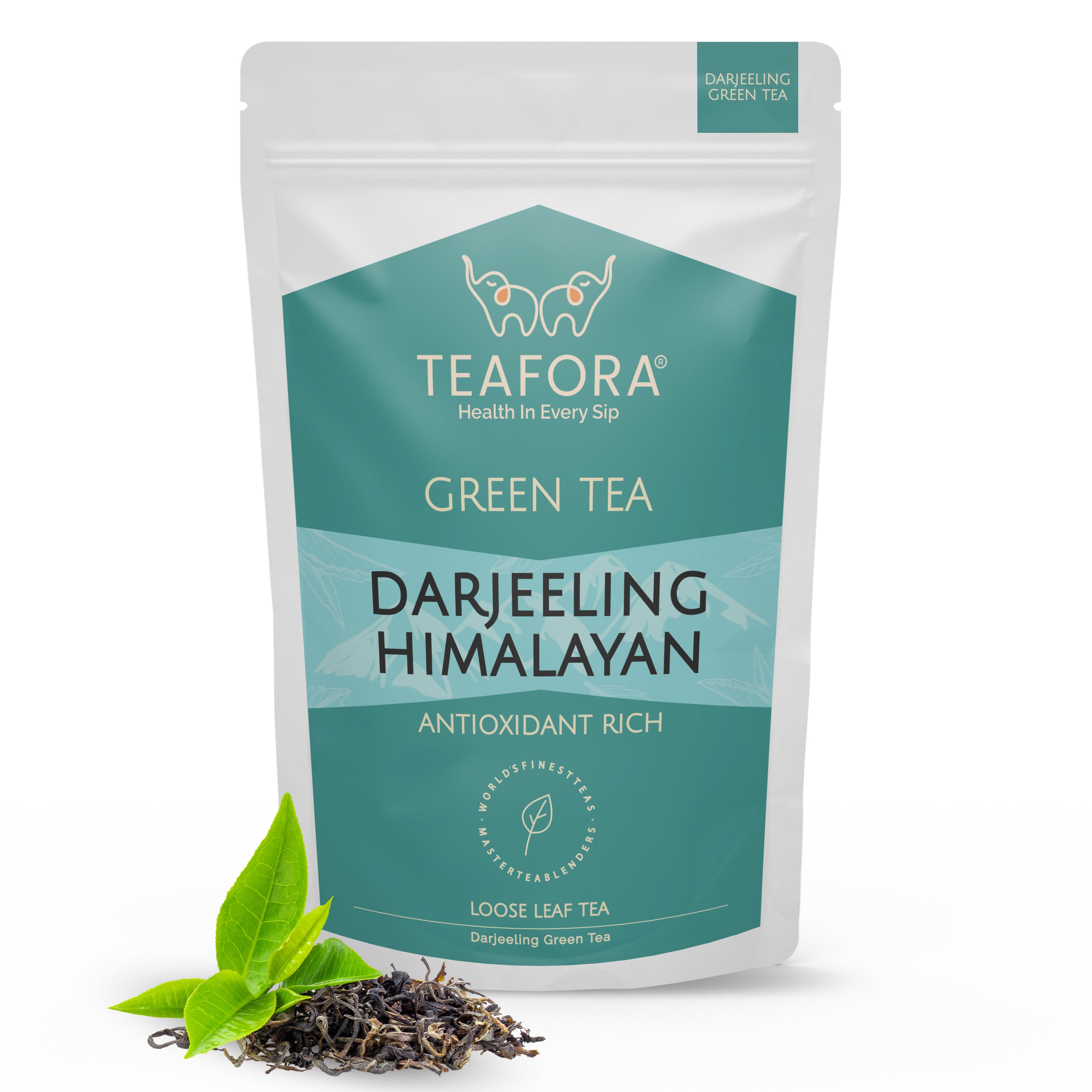 TEAFORA Darjeeling Himalayan Green Tea | Loose Leaf Tea | Relaxing & Stress Relief Tea | Immune Support | Brew Hot or as an Iced Tea - Dista