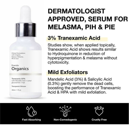 Dravida Organics 3% Tranexamic Acid Serum - Dista