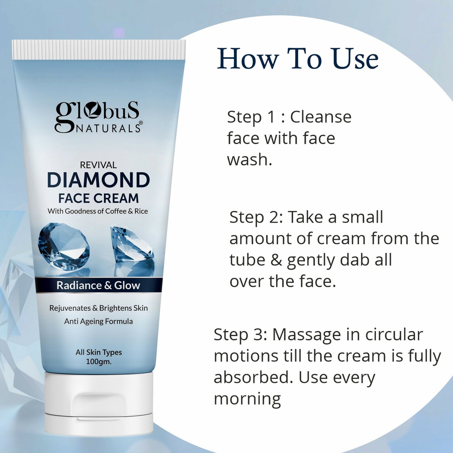 Globus Naturals Revival Diamond Face Cream, Suitable For All Skin Types - Distacart