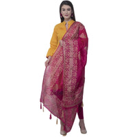 Thumbnail for A R SILK Rani Color Silk Pahadi Print Dupattas and Chunnis