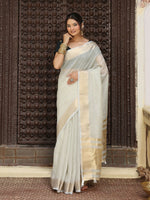 Thumbnail for Astita Grey Cotton Saree