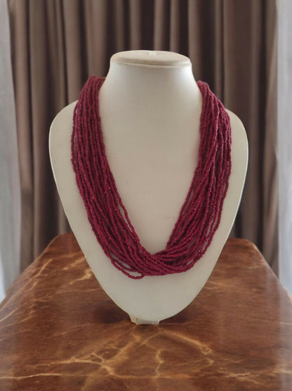 Inhanns Handmade Beaded Multilayer Necklace, 20 Layers - Wine - Distacart