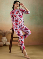 Thumbnail for Prazu Fashion Light Pink Printed Cotton Blend Co-Ord Set - Distacart
