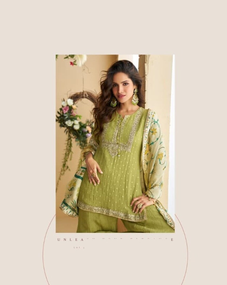 Aarshi Fashions Green Silk Suits - Distacart