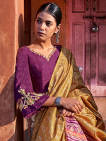 Thumbnail for NOZ2TOZ Women's Silk Blend Mustard Printed Designer Saree With Blouse Piece - Distacart