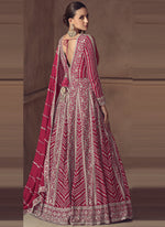 Thumbnail for Vegaa Fashion Rani Pink Chinon Silk Embroidered Designer Anarkali Suit