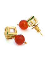 Thumbnail for Ruby Raang Red Carnelian Kundan Studs