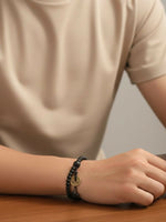 Thumbnail for NVR Men Black Beaded Bracelet - Distacart