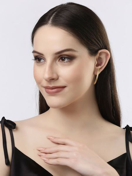 NVR Women Gold-Plated Geometric Shape Drop Earrings - Distacart