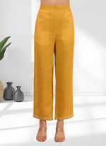 Thumbnail for Joban Fashion Mustard Linen Embroidered Readymade Cord Set - Distacart