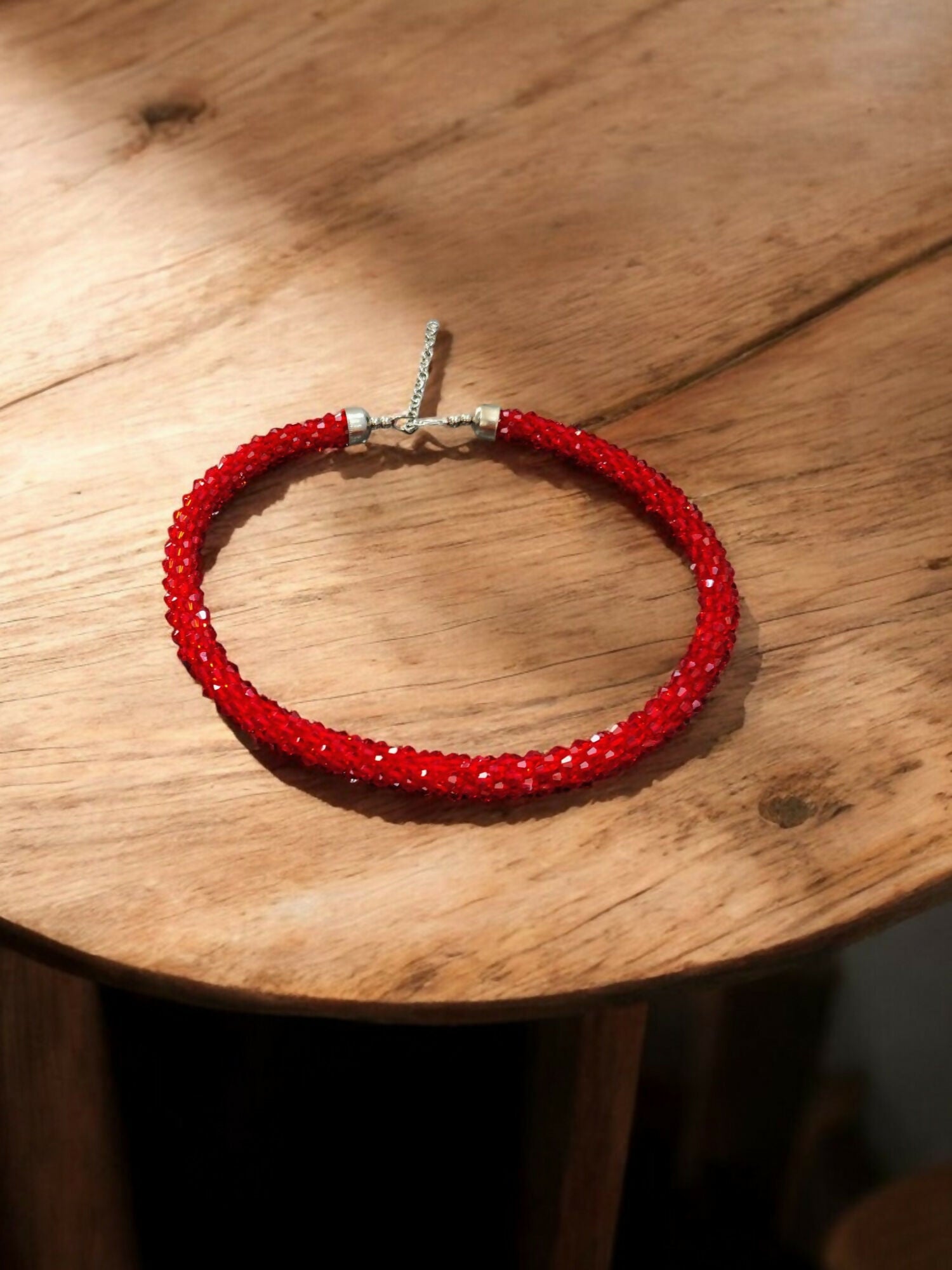 Inhanns Noor-E-Jalwa – Handmade Crystal Bead Necklace -Adjustable - Red Only Necklace - Distacart
