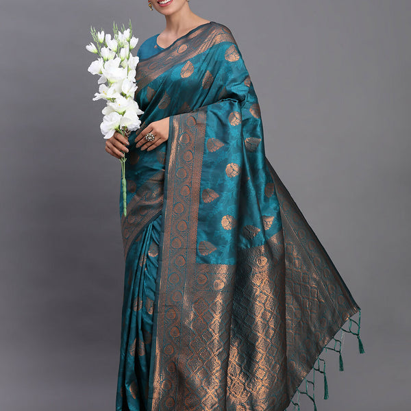 Astita Silk Teal Blue Saree