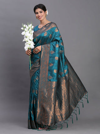 Astita Silk Teal Blue Saree