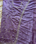 Thumbnail for KC Lilac Silk Straight Suit For Women Heavy Embroidery Work - Dista