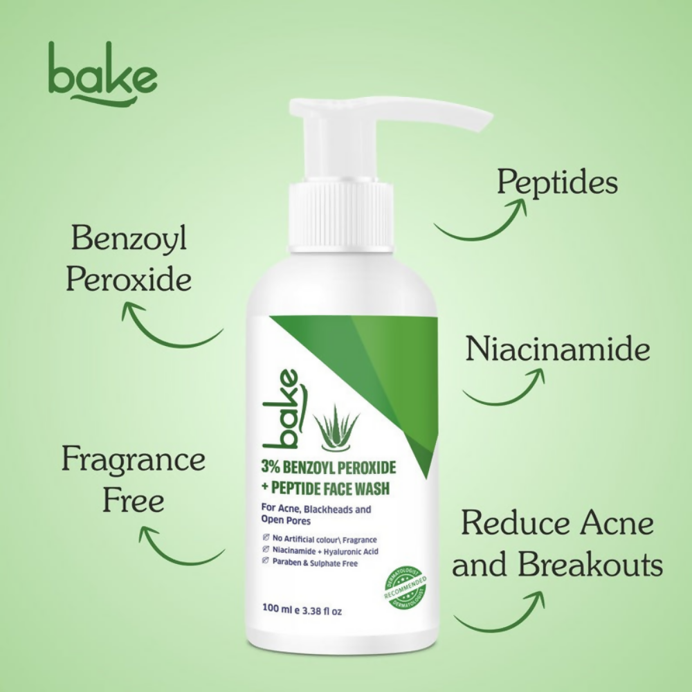 Bake 3% Benzoyl Peroxide Face Wash with Peptides