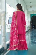 Thumbnail for Teeya Creation Pink Colour Chinnon Silk Heavy Embroidery Work Fully Stitched Salwar Suit - Distacart