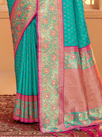 Thumbnail for Astita Silk Blend Sea Green Saree